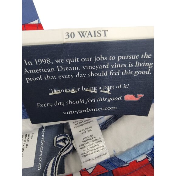 Vineyard‎ Vines Chino Dress Golf Shorts Sailboat Pattern Size 30 - Picture 6 of 7